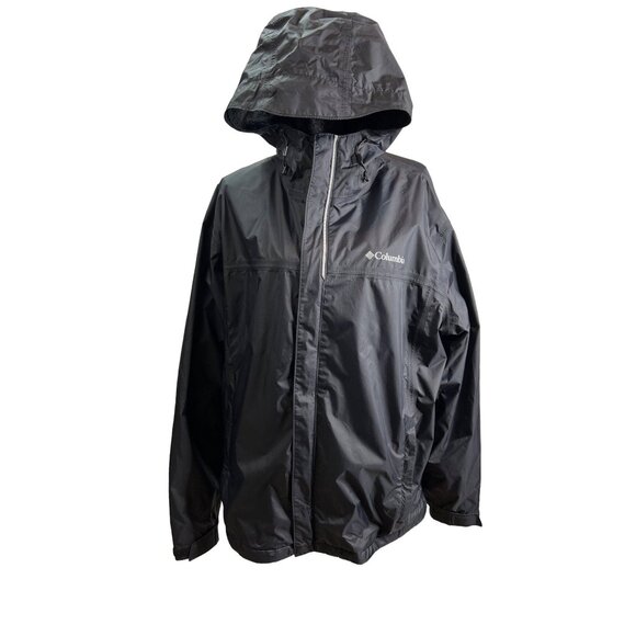 Columbia Mens Watertight Waterproof Rain Jacket Graphite Gray Hooded Lightweight - Picture 1 of 16